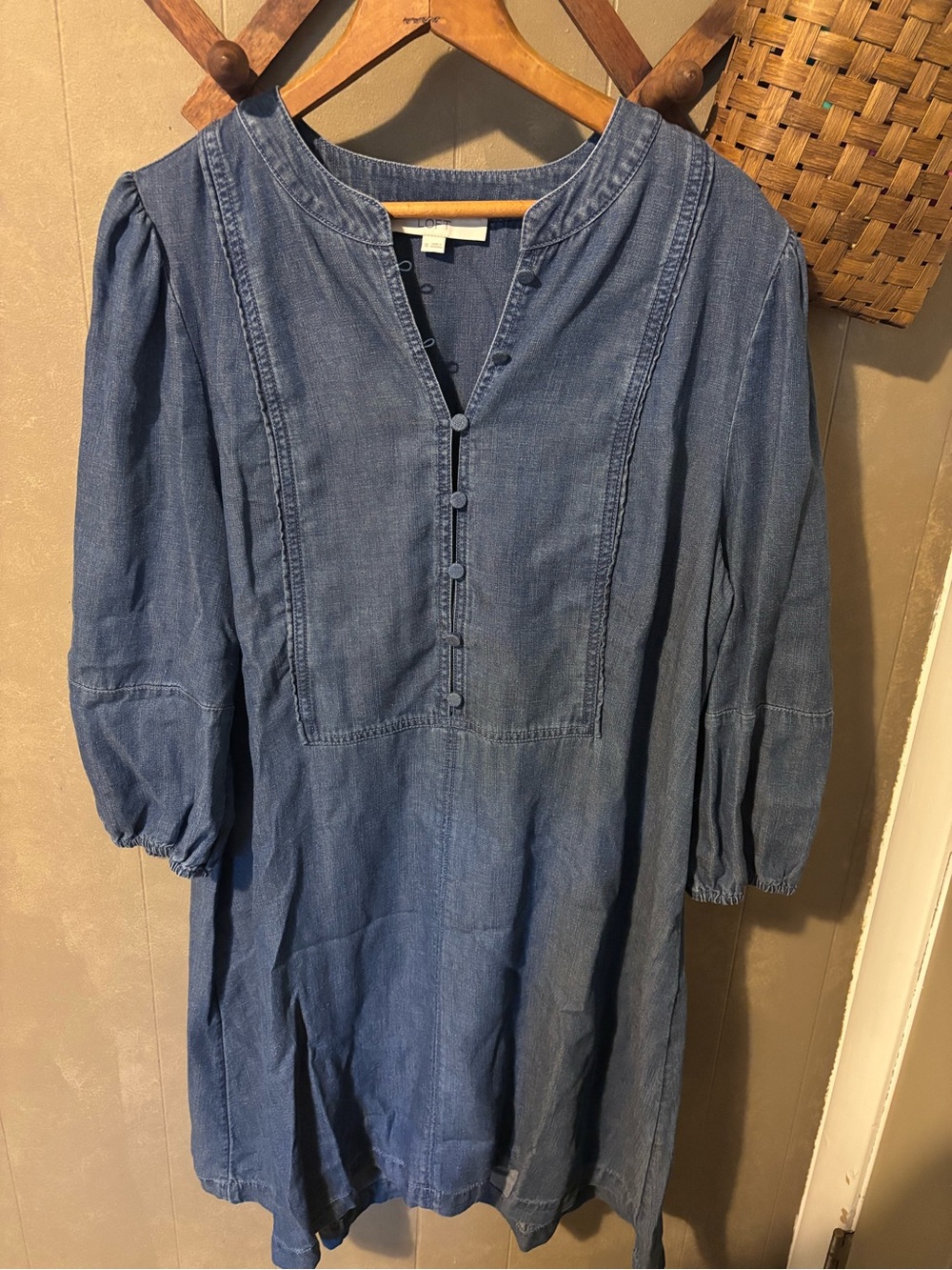 LOFT Indigo Denim Mini Dress